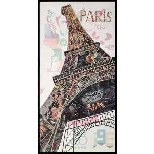 Papier Wandbild Eiffelturm II 52cm x 102cm