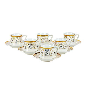 Orientalisches Kaffee Set 12 teilig / Weiß mit...