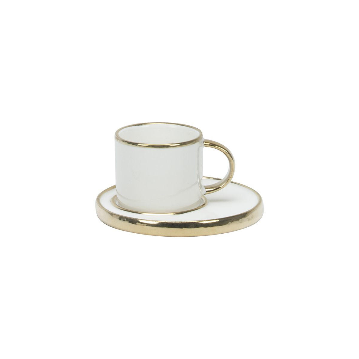 Elegantes Espresso Tassen Set für 6 Personen 12 teilig / Weiß mit Gol,  39,00 €