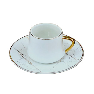 Elegantes Kaffee Set 12 teilig / Weiß mit Goldrand...